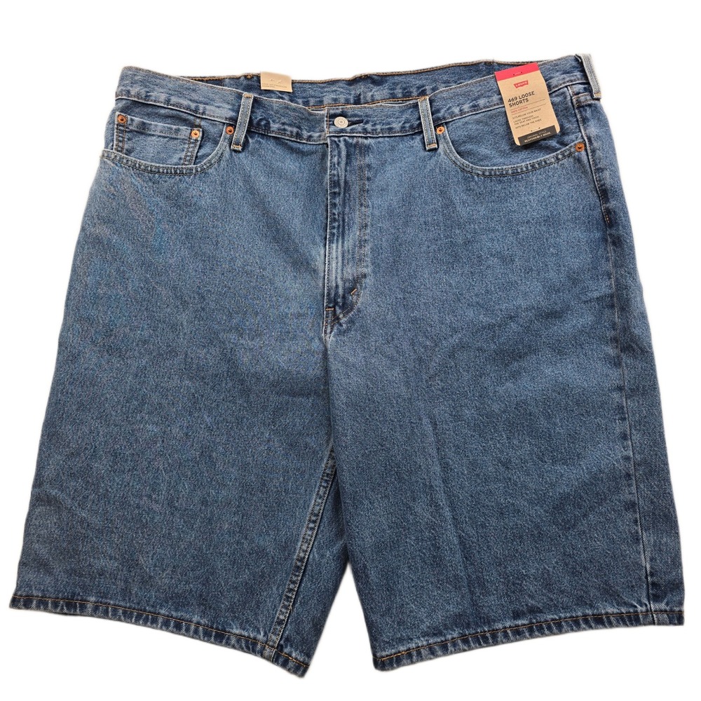 Levi's 469 Denim Shorts Mens 44 Blue Jean Cotton Loose Fit NEW